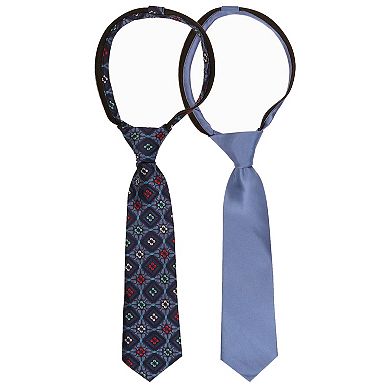 Gioberti Boy's Long Sleeve Dress Shirt With Design Tie Set