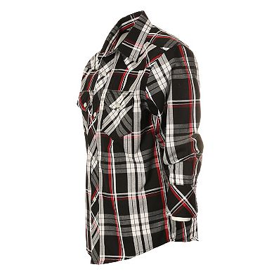 Gioberti Boy's Casual Western Plaid Long Sleeve Pearl Snaps Shirt
