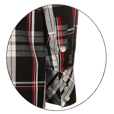 Gioberti Boy's Casual Western Plaid Long Sleeve Pearl Snaps Shirt