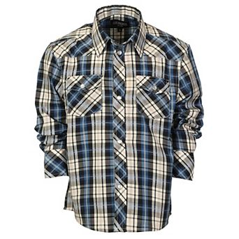 Gioberti Boy's Casual Western Plaid Long Sleeve Pearl Snaps Shirt