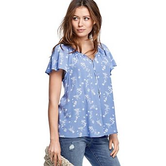 ellos Plus Size Flutter Sleeve Blouse