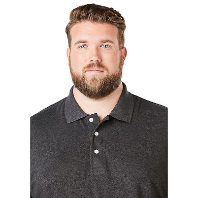 KingSize Men's Big & Tall Shrink-Less Longer-Length Cotton Polo Shirt