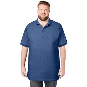 KingSize Men's Big & Tall Longer-Length Shrink-Less Cotton Polo Shirt