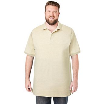 KingSize Men's Big & Tall Longer-Length Shrink-Less Cotton Polo Shirt