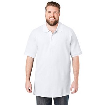 KingSize Men's Big & Tall Longer-Length Shrink-Less Cotton Polo Shirt