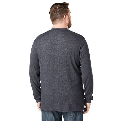 KingSize Men's Big & Tall Waffle-Knit Thermal Henley Tee