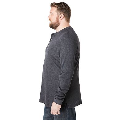 KingSize Men's Big & Tall Waffle-Knit Thermal Henley Tee