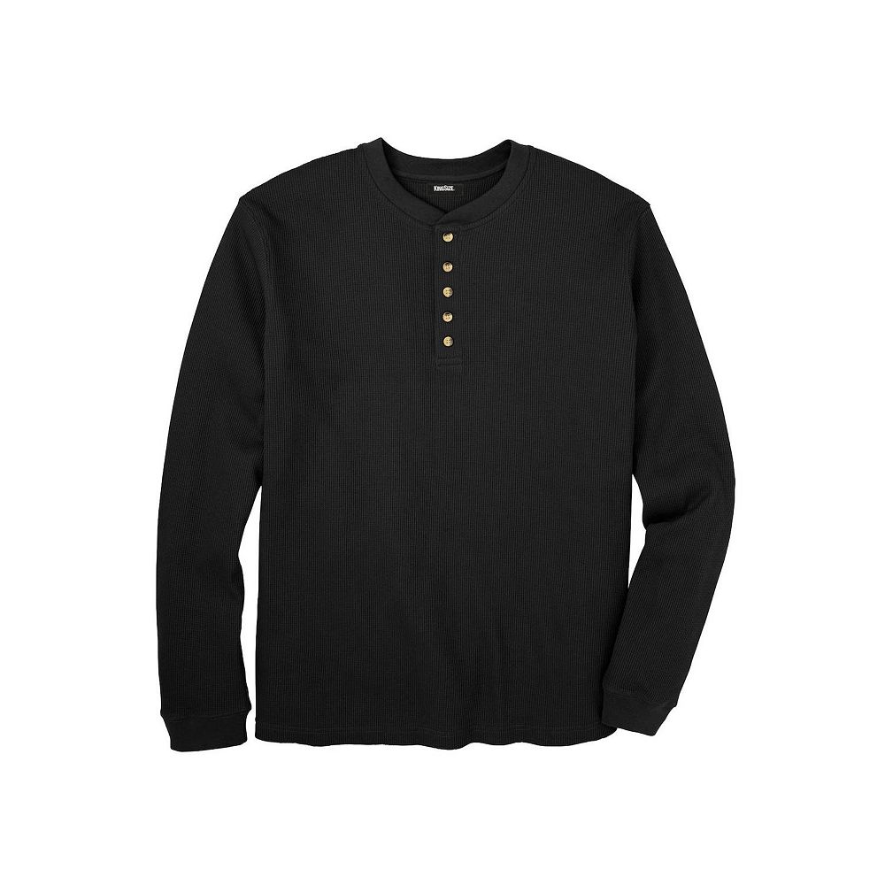 KingSize Men's Big & Tall Waffle-Knit Thermal Henley Tee