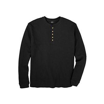 KingSize Men's Big & Tall Waffle-Knit Thermal Henley Tee
