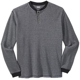 KingSize Men's Big & Tall Waffle-Knit Thermal Henley Tee