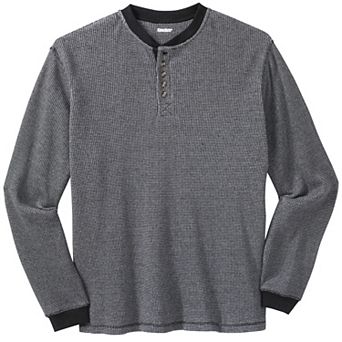 KingSize Men's Big & Tall Waffle-Knit Thermal Henley Tee