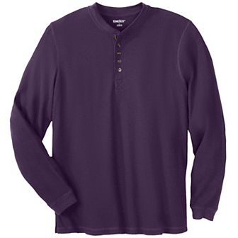 KingSize Men's Big & Tall Waffle-Knit Thermal Henley Tee