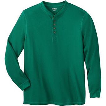 KingSize Men's Big & Tall Waffle-Knit Thermal Henley Tee