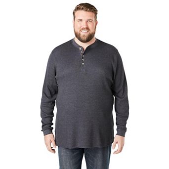 KingSize Men's Big & Tall Waffle-Knit Thermal Henley Tee