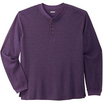KingSize Men's Big & Tall Waffle-Knit Thermal Henley Tee