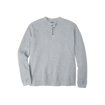 KingSize Men's Big & Tall Waffle-Knit Thermal Henley Tee