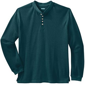 KingSize Men's Big & Tall Waffle-Knit Thermal Henley Tee