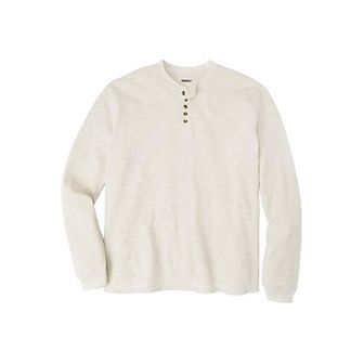 KingSize Men's Big & Tall Waffle-Knit Thermal Henley Tee