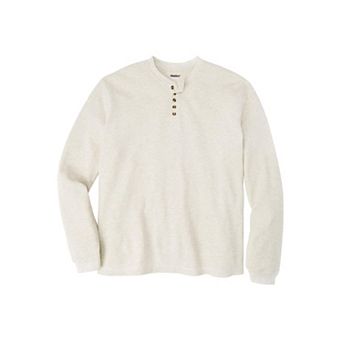 KingSize Men's Big & Tall Waffle-Knit Thermal Henley Tee