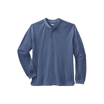 KingSize Men's Big & Tall Waffle-Knit Thermal Henley Tee