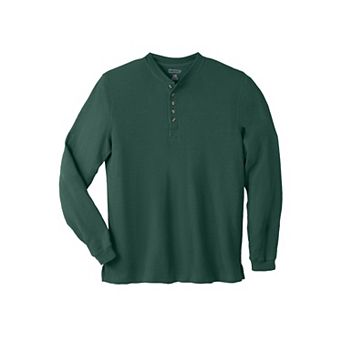 KingSize Men's Big & Tall Waffle-Knit Thermal Henley Tee