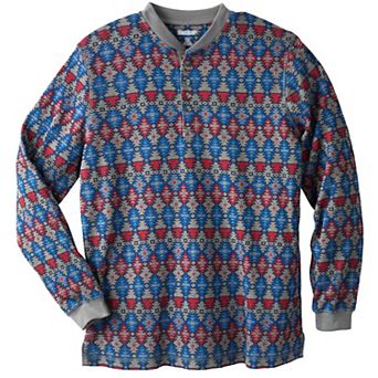 KingSize Men's Big & Tall Waffle-Knit Thermal Henley Tee