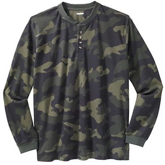 KingSize Men's Big & Tall Waffle-Knit Thermal Henley Tee