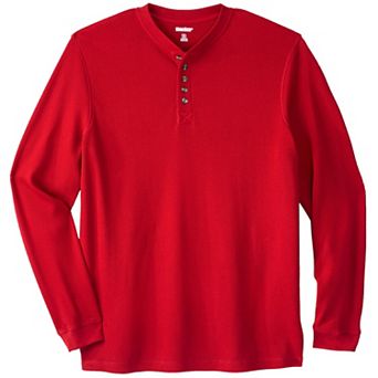 KingSize Men's Big & Tall Waffle-Knit Thermal Henley Tee