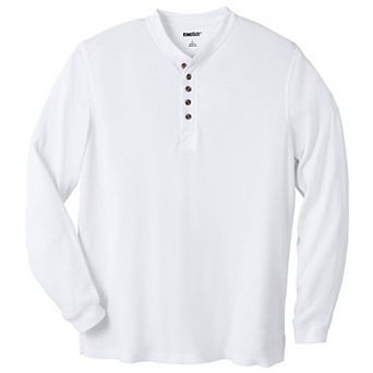 KingSize Men's Big & Tall Waffle-Knit Thermal Henley Tee