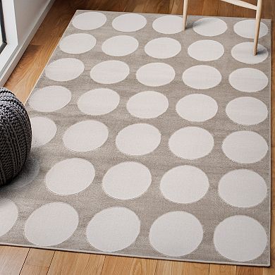 Adrian Modern Geometric Circle Dot High-low Area Rug