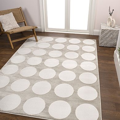Adrian Modern Geometric Circle Dot High-low Area Rug