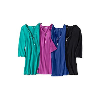 Catherines Women's Plus Size Suprema Studio Half-Zip Tunic
