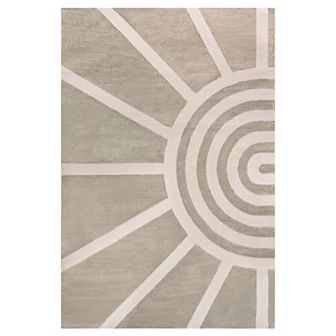 Aelius Midcentury Scandinavian Abstract Sun Two-tone High-low Area Rug