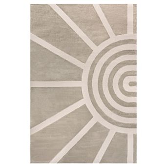 Aelius Midcentury Scandinavian Abstract Sun Two-tone High-low Area Rug
