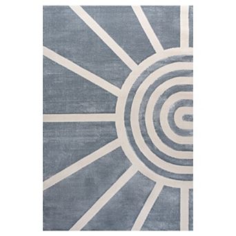 Aelius Midcentury Scandinavian Abstract Sun Two-tone High-low Area Rug