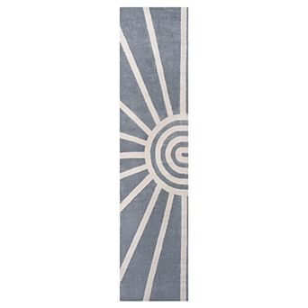 Aelius Midcentury Scandinavian Abstract Sun Two-tone High-low Area Rug