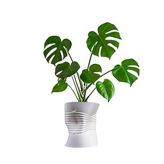 Brent Midcentury Modern Indoor Crushed Can 3d Printed Planter With Drainage