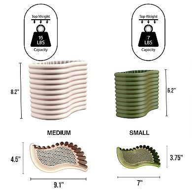 Arlo Modern Bohemian Indoor Tambour Curve 3d Printed Planters With Drainage