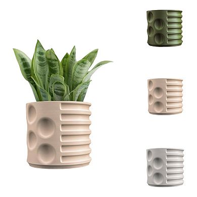 Elvin Modern Geometric Indoor Brutalist Style 3d Printed Planters With Drainage