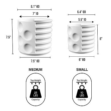 Elvin Modern Geometric Indoor Brutalist Style 3d Printed Planters With Drainage