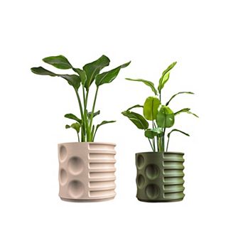 Elvin Modern Geometric Indoor Brutalist Style 3d Printed Planters With Drainage