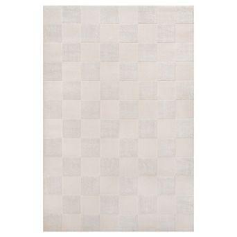 Thea Modern Geometric Checkerboard High-low Area Rug