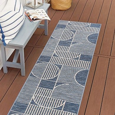 Zana Modern Geometric Moroccan Reversible Machine-washable Indoor/outdoor Area Rug
