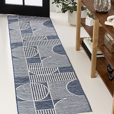 Zana Modern Geometric Moroccan Reversible Machine-washable Indoor/outdoor Area Rug