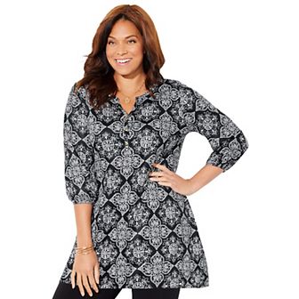 Catherines Women's Plus Size Windswept Knit Tunic