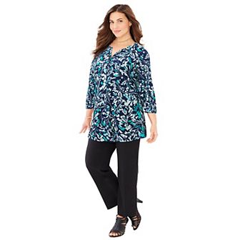 Catherines Women's Plus Size Windswept Knit Tunic