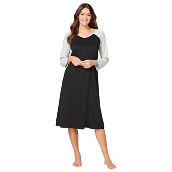 Dreams & Co. Plus Size Avenue Body Baseball Sleepshirt