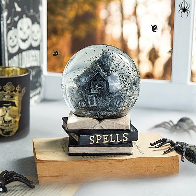 Glitzhome 100mm Haunted House Water Globe, Halloween Polyresin Tabletop Decor