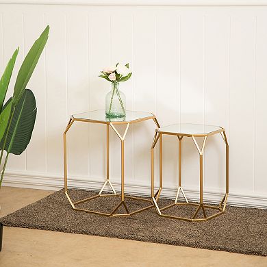 Glitzhome Set Of 2 Nesting Coffee Tables