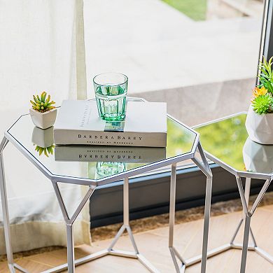 Glitzhome Set Of 2 Nesting Coffee Tables